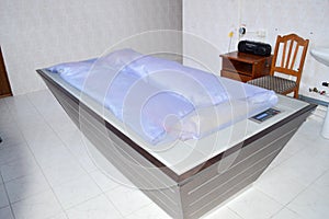 Room with massage waterbed for medical massage, relaxation, rest