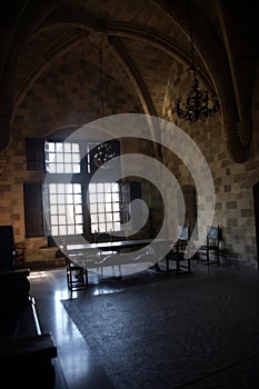 Room in a medieval castle in Rhodes island