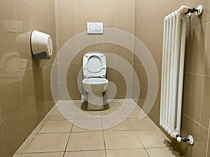 room with open toilet seat bathroom