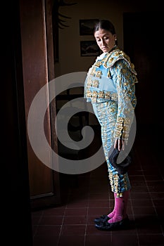 Room prepared to dress torero before you go to Bullring