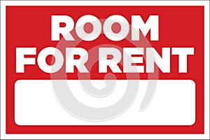 Room For Rent Sign Template | Standard Window Sign for Homes, Apartments and Leases
