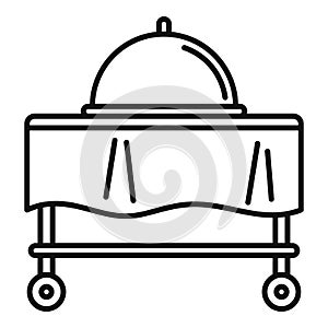 Room service cart tray icon, outline style