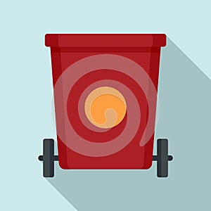 Room service garbage cart icon, flat style