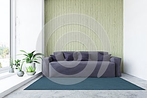 Room with Sofa and Green Plant, 3D Rendering