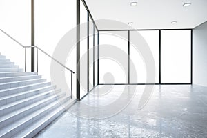 Room with stairs, success concept