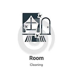 Room vector icon on white background. Flat vector room icon symbol sign from modern cleaning collection for mobile concept and web