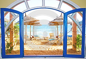 Room with a view on a beach