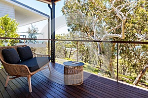 Room with a view, shady deck facing greenery