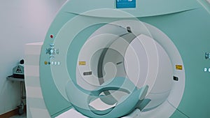 Room with white magnetic resonance tomograph for examination of the human