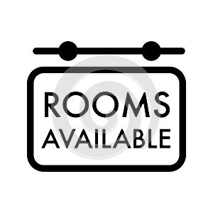 Rooms available vector icon. Line design on white background.