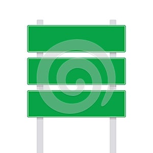 Blank freeway sign isolated on white background.