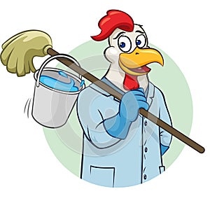 Rooser cleaner vector illustration