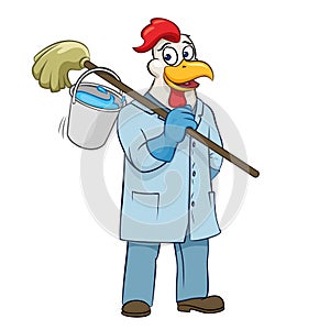 Rooser cleaner vector illustration