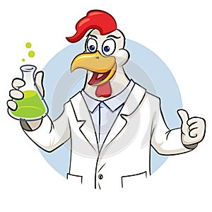 Rooser scientist with flask