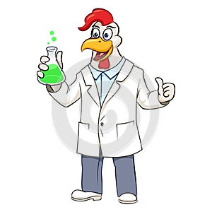 Rooser scientist vector illustration