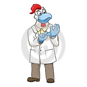 Rooser scientist vector illustration