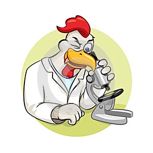 Rooser scientist vector illustration