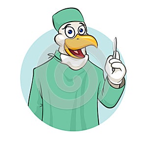 Rooser surgeon with scalpel