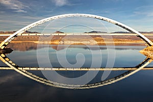 Roosevelt Lake Bridge at end of Apache Trail in Arizona Superstition Mountains