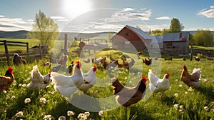 rooster chickens on a farm