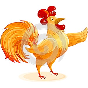 Rooster Christmas New Year Symbol Cartoon Character