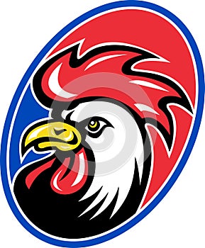Rooster cockerel head mascot