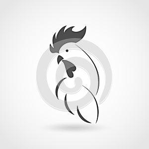 Rooster drowing in logo style - the symbol of the chinees new ye