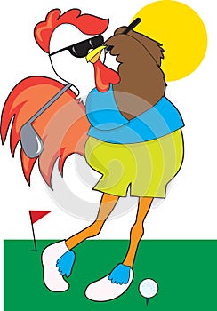 Rooster Golfer