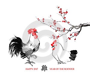 Rooster greeting card.