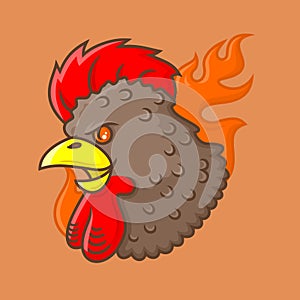Rooster head logo vector illustration
