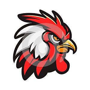 Rooster Head Sport Mascot Logo