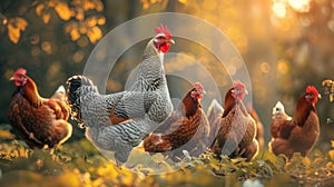 The Rooster and Hens.AI generated image