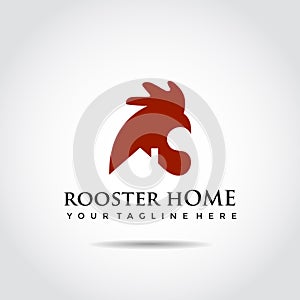 Rooster Home Logo template. Vector Illustrator Eps.10