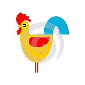 Rooster isolated. bird farm cock. Vector illustration