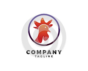 Rooster logo design template vector illustration