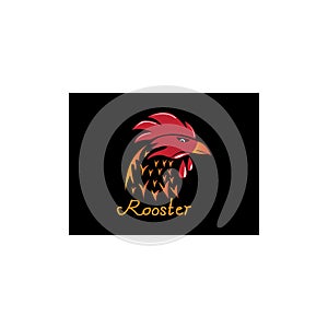 rooster logo design vector color illustration