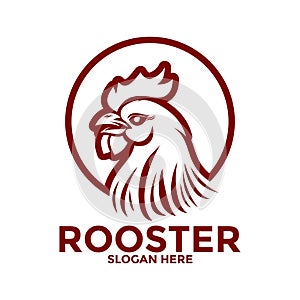 Rooster logo design vector, Roster icon logo template