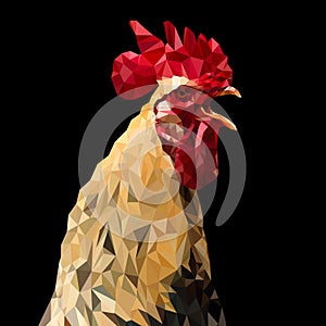 Rooster screaming treated in triangulation mode