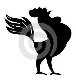 Rooster silhouette, chicken, cock. Abstract vector illustration