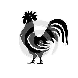 Rooster silhouette vector photo