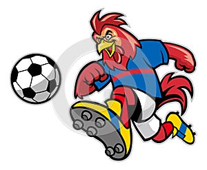 Rooster soccer mascot