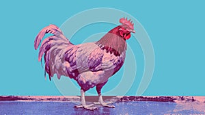 Rooster In Solarized Style: A Critique Of Consumer Culture photo