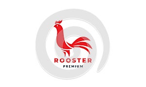 Rooster unique cute silhouette logo vector illustration design