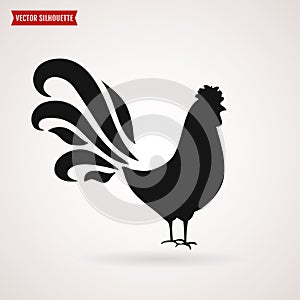 Rooster vector silhouette.