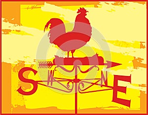 Rooster Weather Vane Sunset