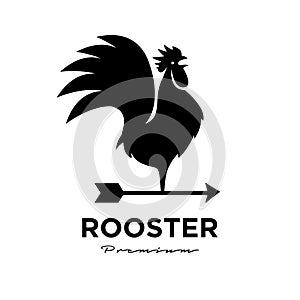 Rooster weathervane icon logo design template Vector Illustration