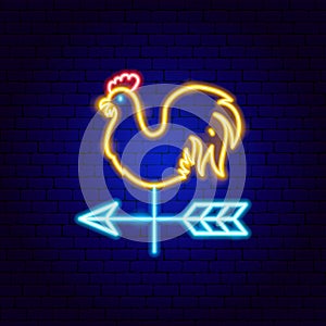 Rooster Weathervane Neon Sign