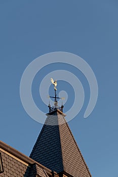 Rooster Windvane on Conical Roof