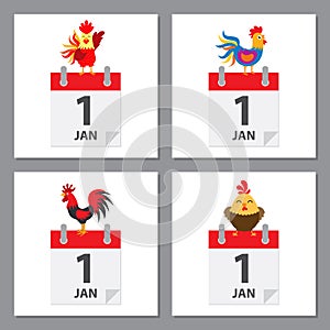 Rooster year icon