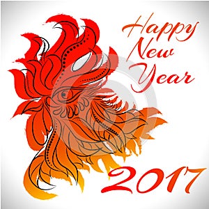 Rooster zodiac symbol of 2017 year